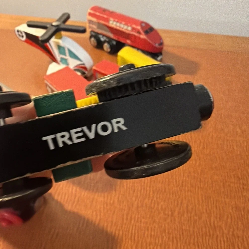 Wooden‎ Trains Lot: Trevor Plus 7 Unbranded Vehicles